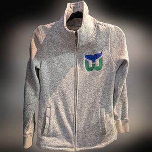 Hartford Whalers Fleece Zip Up Jacket Official NHL CCM size S